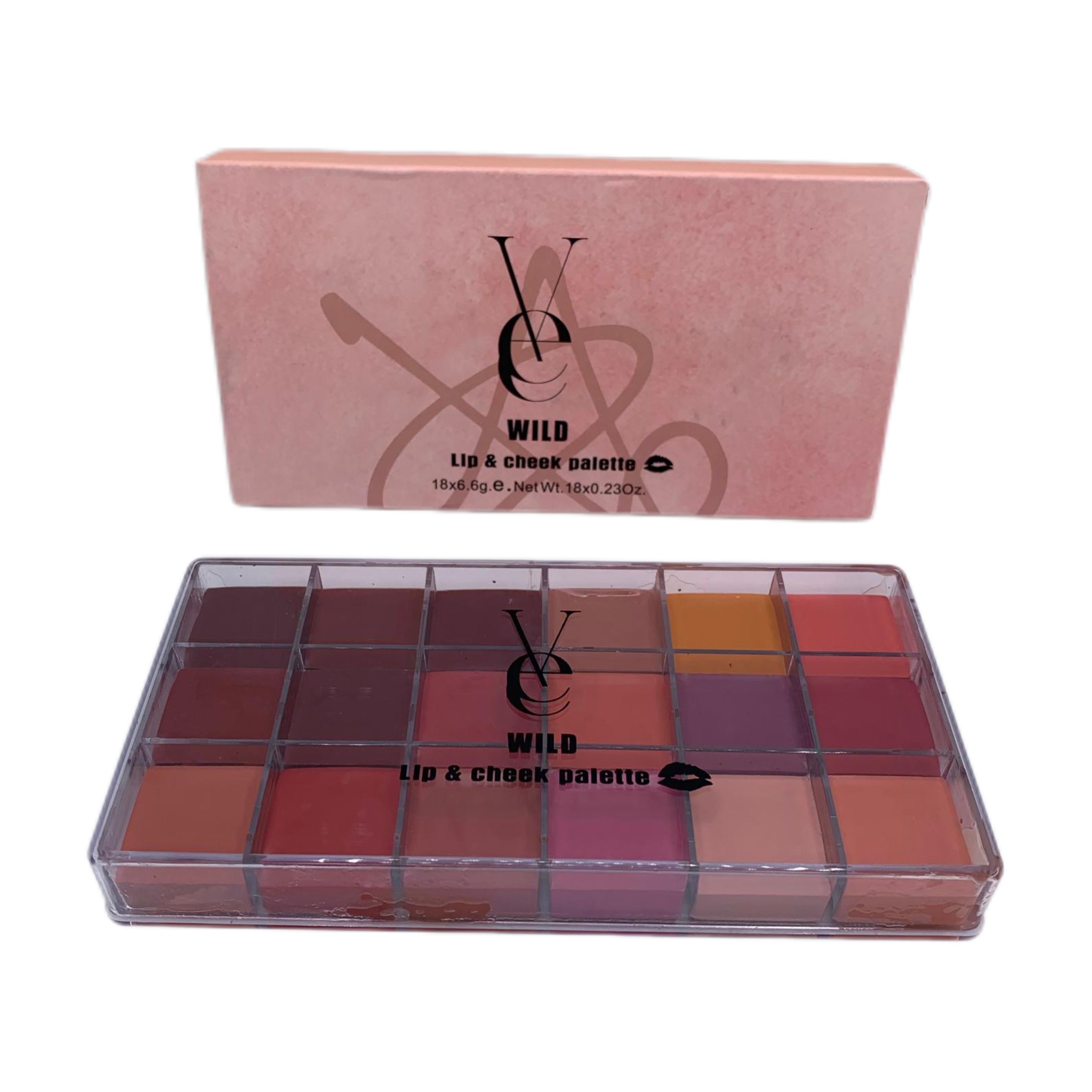 Palette de 18 rouges à lèvres Vee Beauty – Couleurs intenses et longue tenue