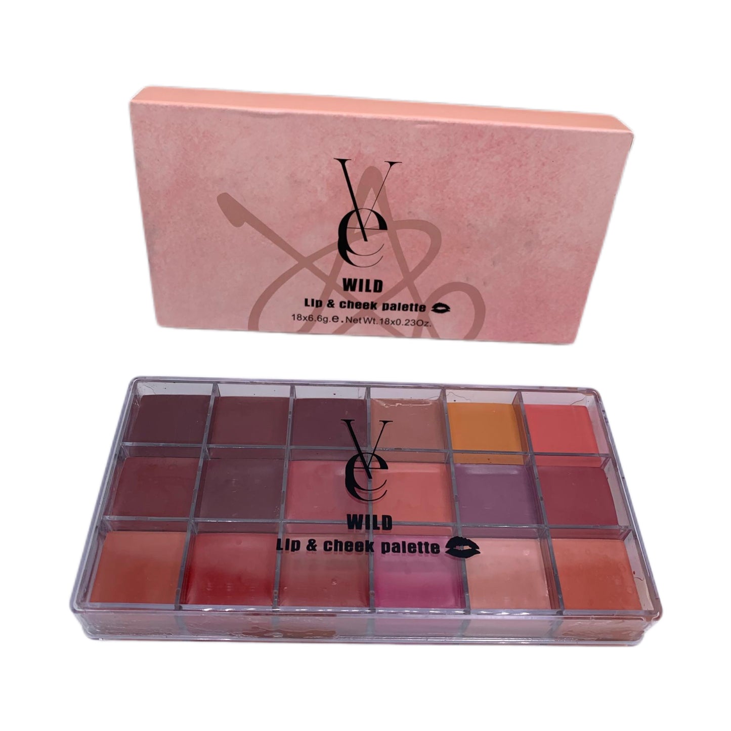 Palette de 18 rouges à lèvres Vee Beauty – Couleurs intenses et longue tenue