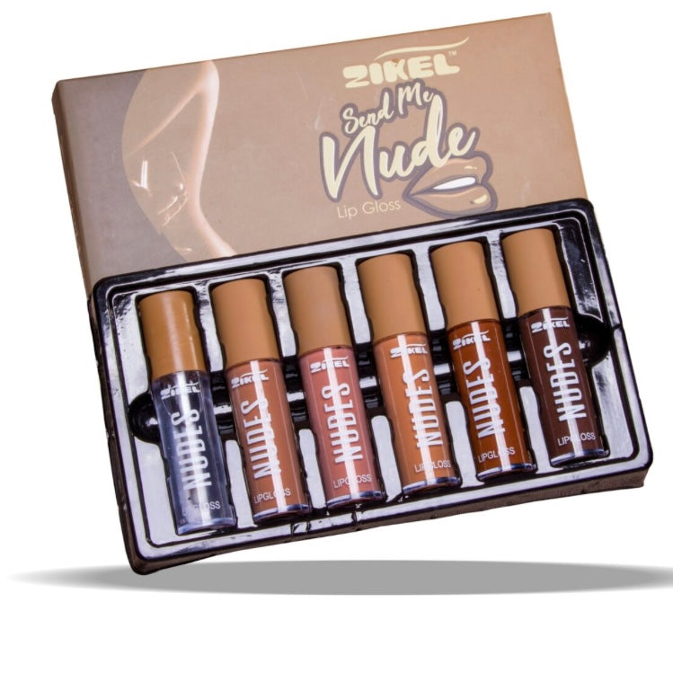 Zikel 6-piece nude gloss palette – Natural and shiny shades