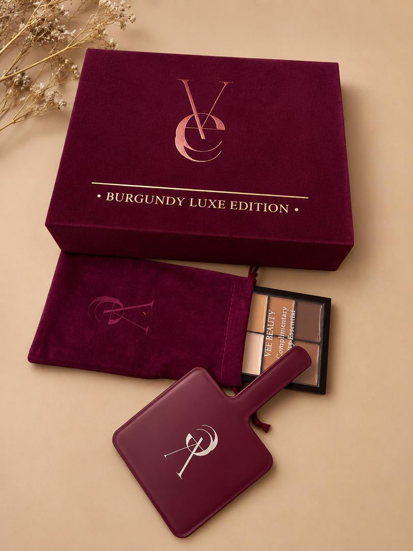 Coffret 12 Poudres Compactes – Burgundy Luxe Edition | Vee Beauty