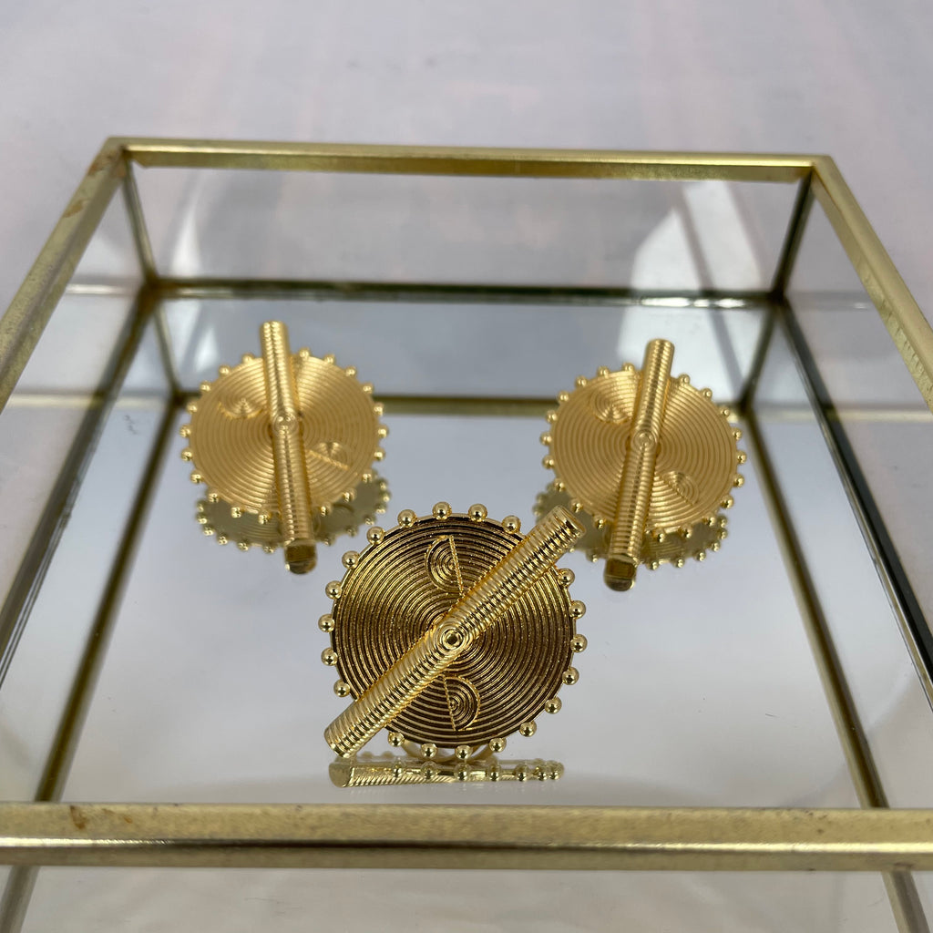 Parure bague et boucle d'oreille "bouclier"